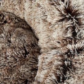 Pet Bed Cat Dog Donut Nest Calming Mat Soft Plush Kennel - Brown image 1
