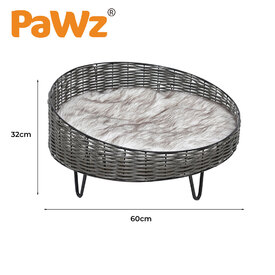 Rattan Cat and Small Dog Enclosed Pet Bed Puppy House with Soft Cushion image 1
