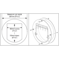 Transcat Clear Cat Door Small 4-Way Locking Door - 180mm Flap Width image 1