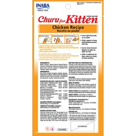 Inaba Kitten Churu Meal Topper Treat - Creamy Chicken Recipe 24 x 10g Tubes image 1