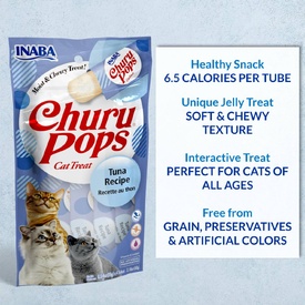 Inaba Cat Churu Pops Meal Topper Treat - Creamy Tuna & Chicken Recipe 24 x 15g Tubes image 1