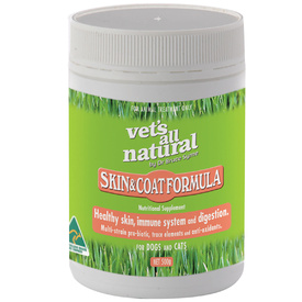 Vets All Natural Skin & Coat Support Powder with Omega 3 & Probiotics for Cats & Dogs image 1