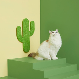 Vetreska Natural Jute Oasis Floor or Wall Cat Scratching Pad - Cactus image 1