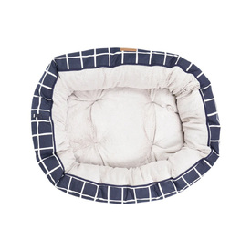 Mog & Bone 4 Seasons Reversible Dog Bed - Navy Check image 1