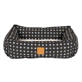 Mog & Bone Bolster Dog Bed - Black Metallic Cross image 1