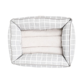 Mog & Bone Bolster Dog Bed - Grey Check image 1