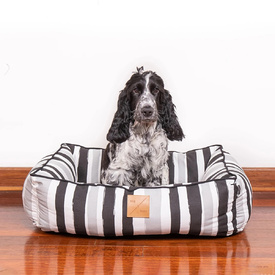 Mog & Bone Bolster Dog Bed - Pebble Black Brush Stroke image 1