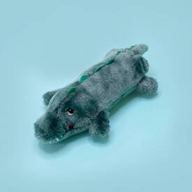 Zippy Paws Crusherz with Replaceable Plastic Squeaker Bottle Dog Toy - Alligator image 1