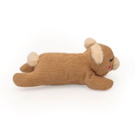 Zippy Paws Snooziez with Silent Shhhqueaker Plush Dog Toy - Bear  image 1