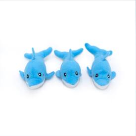 Zippy Paws Zippy Burrow Interactive Dog Toy - 3 Dolphins in Palm Tree  image 1