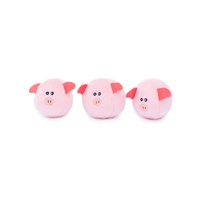 Zippy Paws Burrow Bubble Babiez Interactive Squeaker Dog Toy - Pig Barn image 1