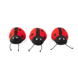 Zippy Paws Interactive Burrow Dog Toy - 3 Ladybugs in a Leaf image 1