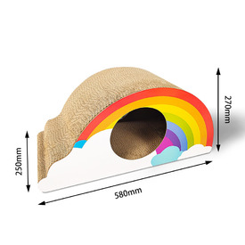 Zodiac Cardboard Cat Scratcher & Hideaway Rainbow Lounger image 1