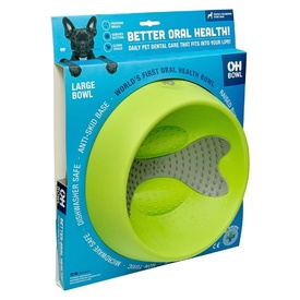 Oh Bowl Slow Food Tongue Cleaning Dog Food Bowl - Green image 1