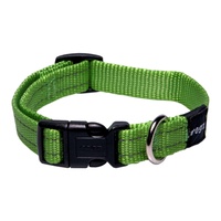 Rogz Utility Side-Release Collar with Reflective Stitching - Lime image 1