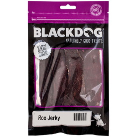 Black Dog Naturally Dried Australian Roo Jerky Dog Treats - 80g/600g image 1