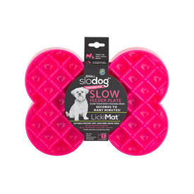 Lickimat SloDog No Gulp Bone-Shaped Slow Food Bowl for Dogs - For Small Dogs +BONUS TREATS image 1