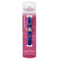 High Street Elastic Cat Collar with Double Bells - All Colours Available! image 1
