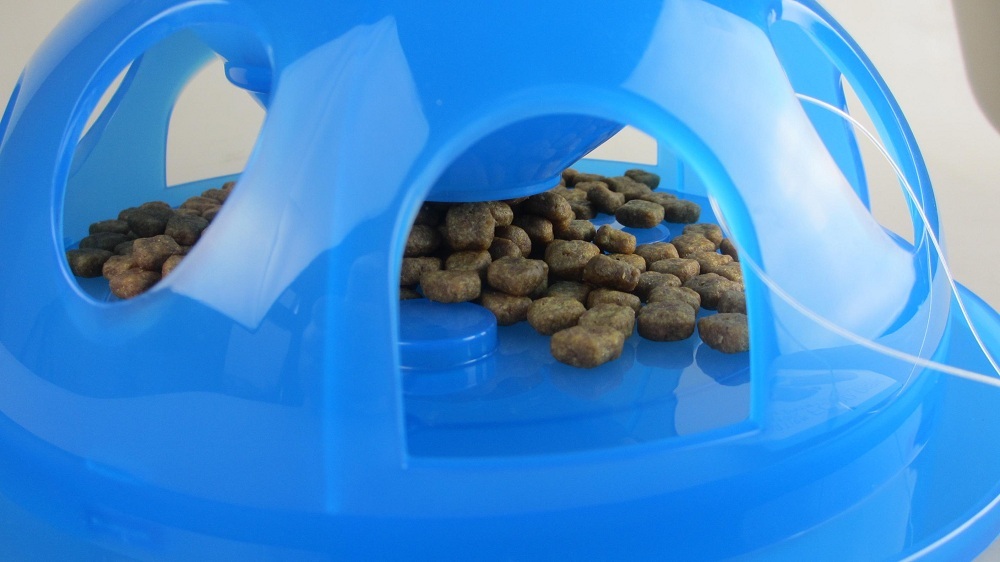 Smartcat Tiger Diner Interactive Slow Feeder Cat Bowl - Transparent Blue Plastic image 2