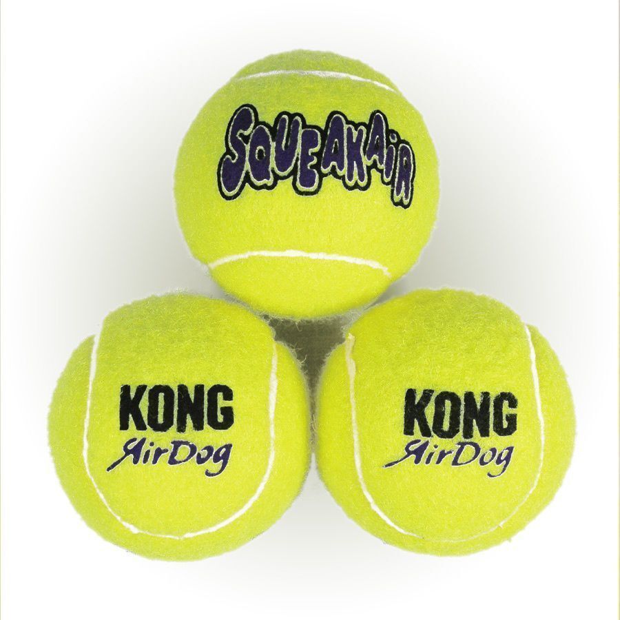 3 x KONG AirDog Squeaker Balls Non-Abrasive Dog Toys 3 Pack image 2