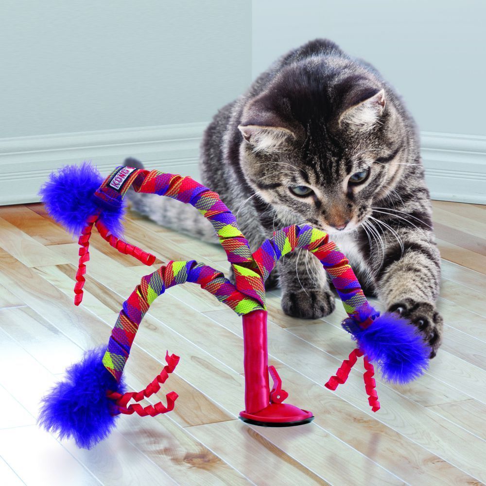 2 x KONG Connects Curlz Interactive Bat Around Cat Toy image 2