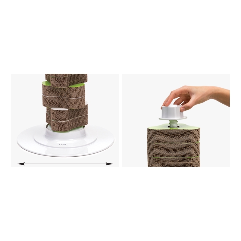 Catit 2.0 Cardboard Scratch Tower for Cats with Replaceable Scratch
