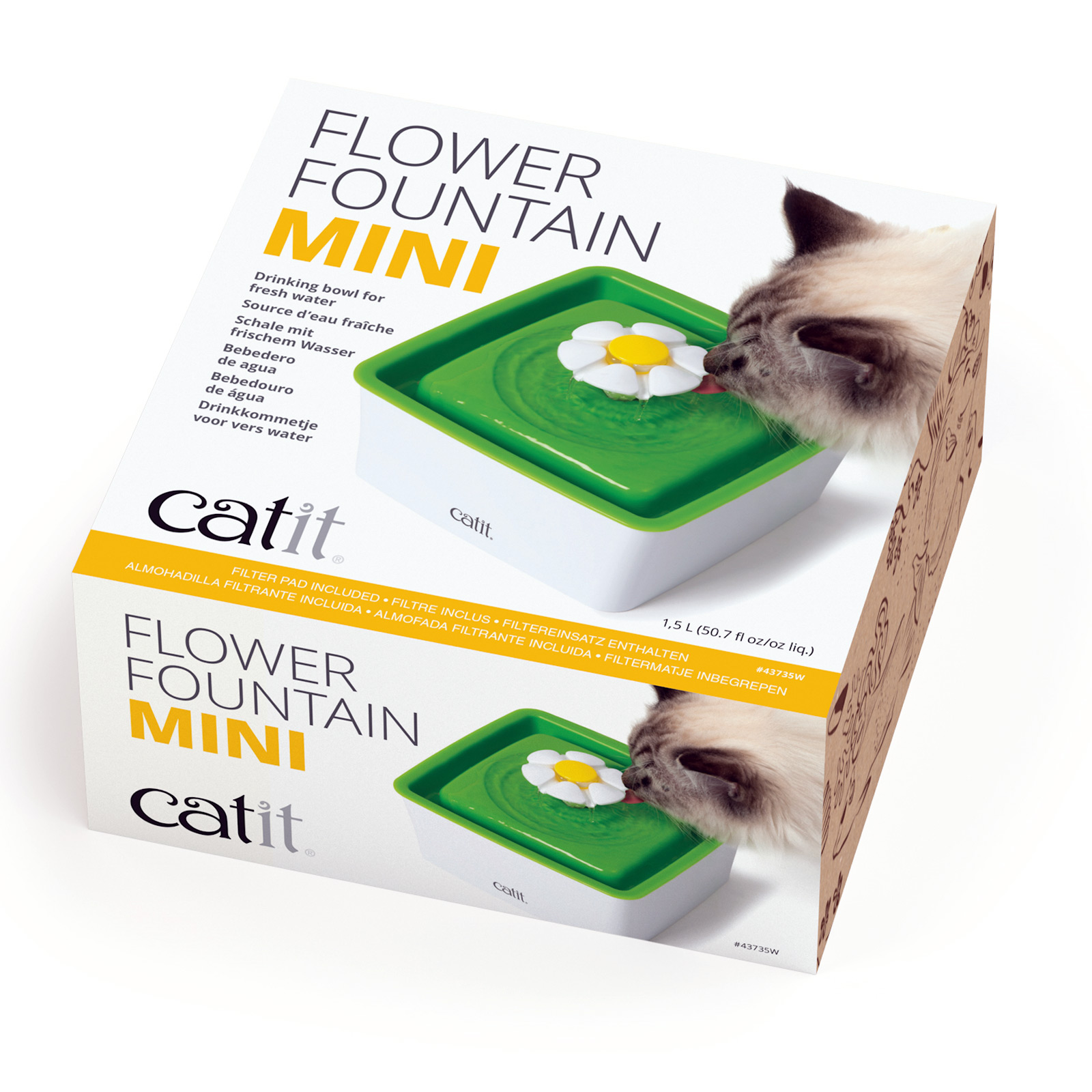 Catit 2.0 - Senses Flower Design Pet Cat Water Fountain Mini - 1.5 Litre image 2