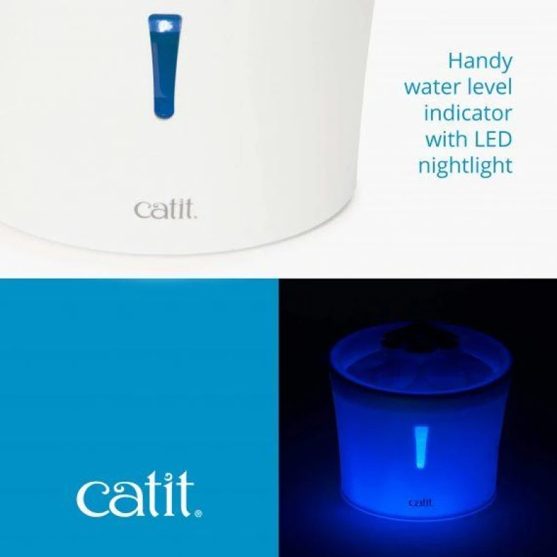 Catit 2.0 Blue LED Flower Water Fountain with Nightlight for Cats & Dogs - 3 litres image 2