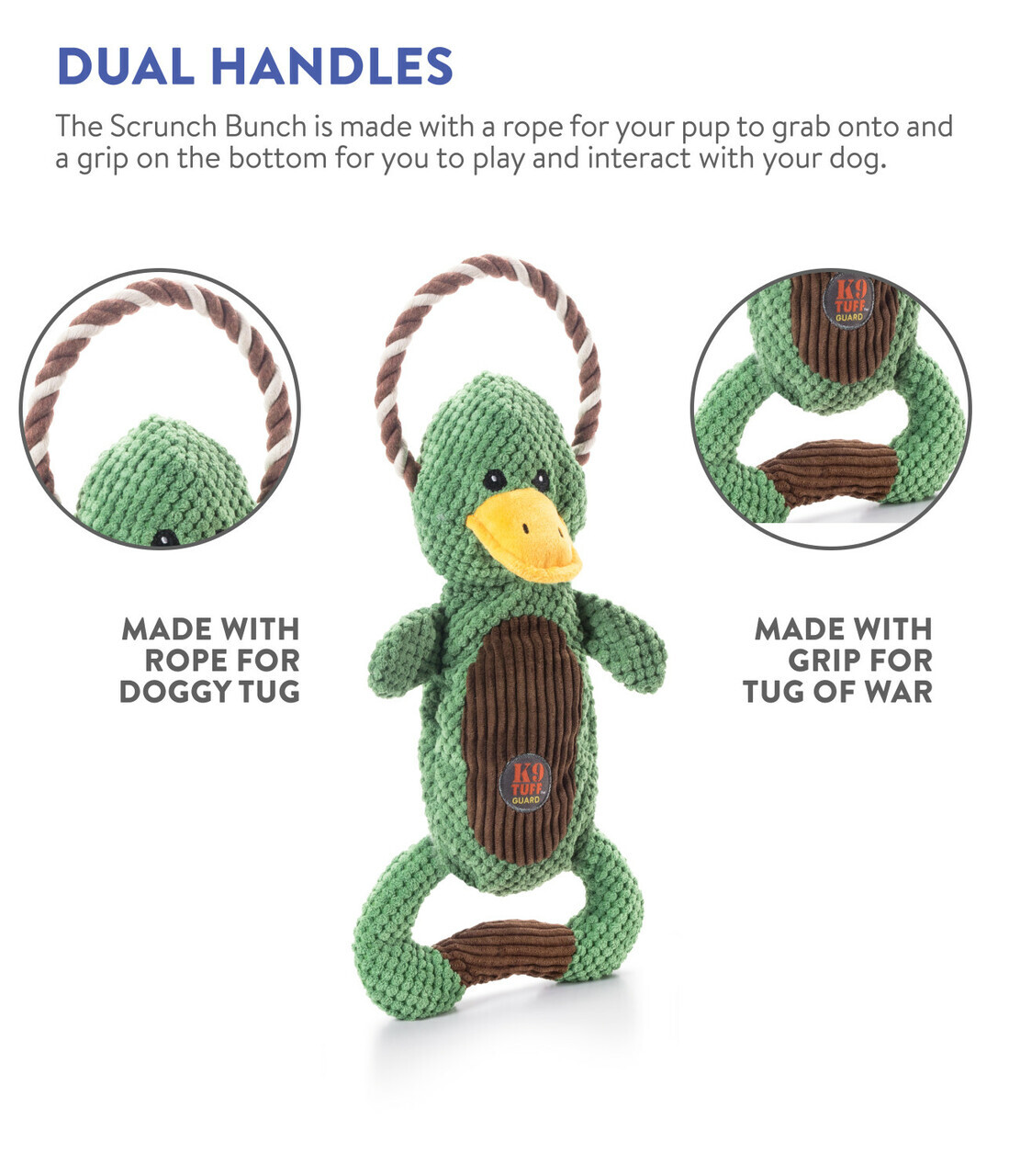 Charming Pet Scrunch Bunch & Squeak Dog Toy - Duck image 2