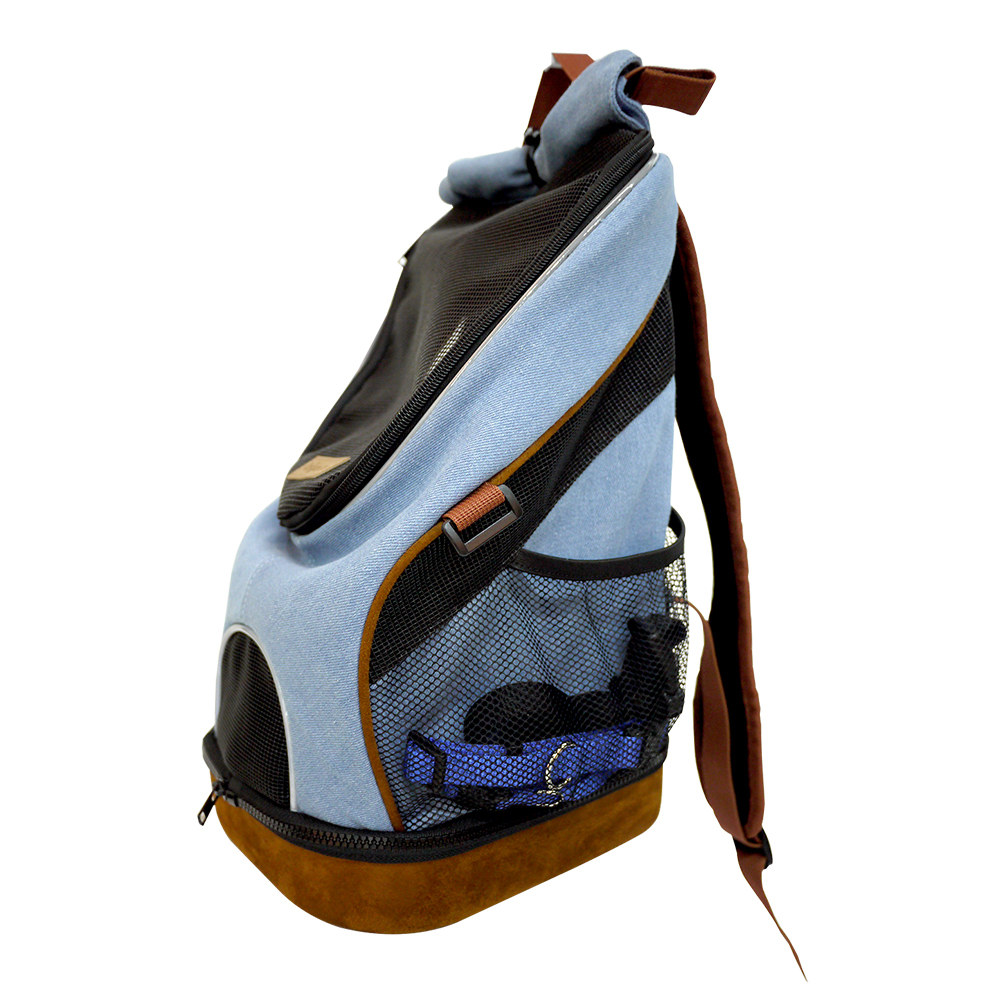 Ibiyaya Denim Fun Lightweight Pet Backpack - New and Improved image 2