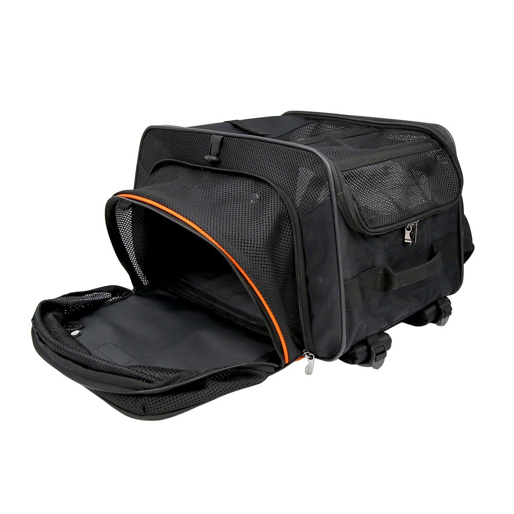 Ibiyaya JetPaw: Expandable Pet Carrier & Backpack - Obsidian/Orange  image 2