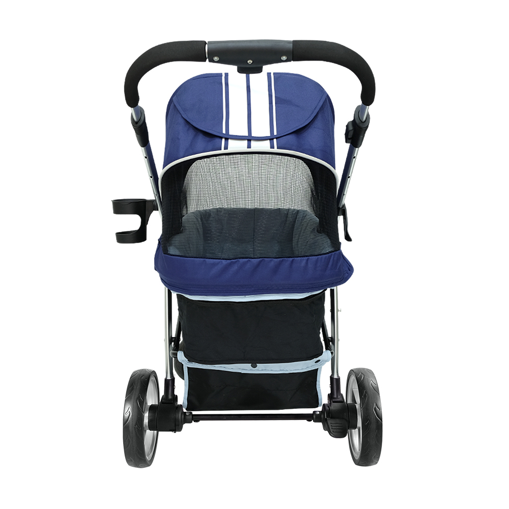 Ibiyaya Collapsible Elegant Retro I Pet Stroller for Cats & Dogs up to 35kg - Navy Blue image 2