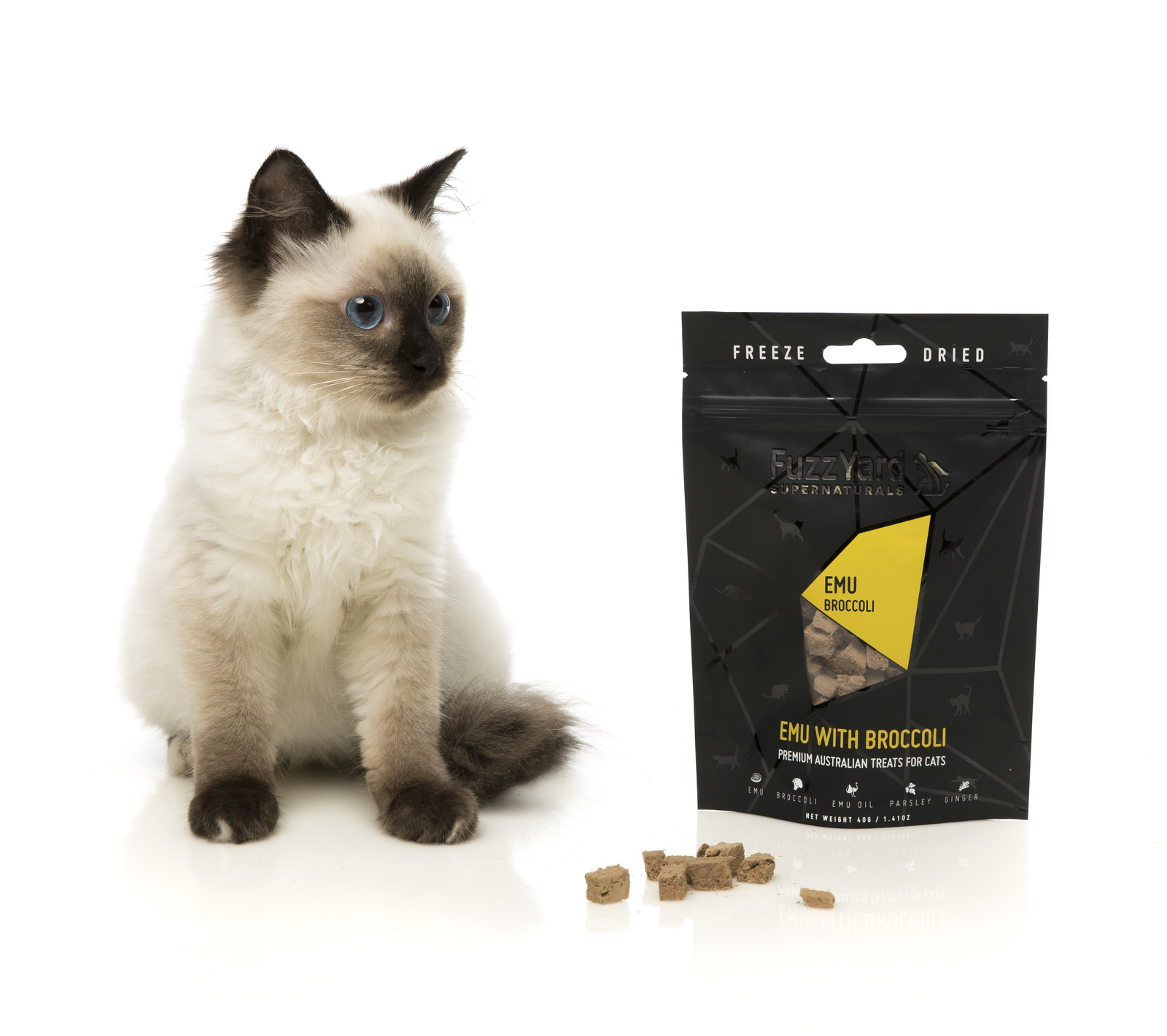 Fuzzyard Natural Freeze Dried Cat Treats Seafood with Spinach 40g eBay
