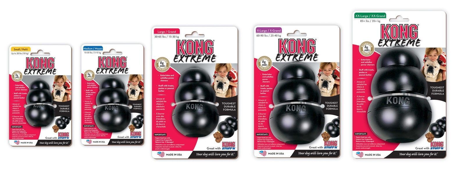3 x KONG Classic Extreme Black Interactive Dog Toy - for Tough Dogs! - Large image 2
