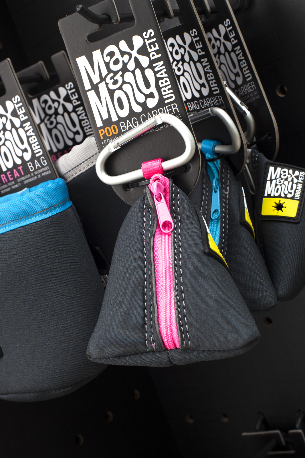 Max & Molly Neoprene Poop Bag Holder Triangle - Pink image 2