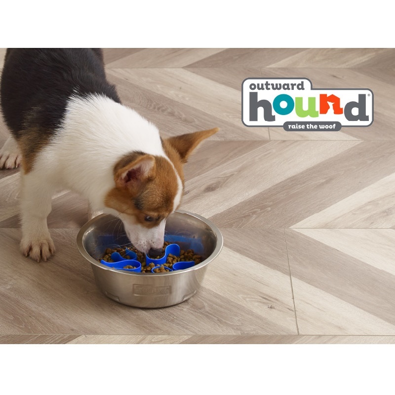 Outward Hound Teal Drop Fun Feeder Interactive Dog Bowl - Pet