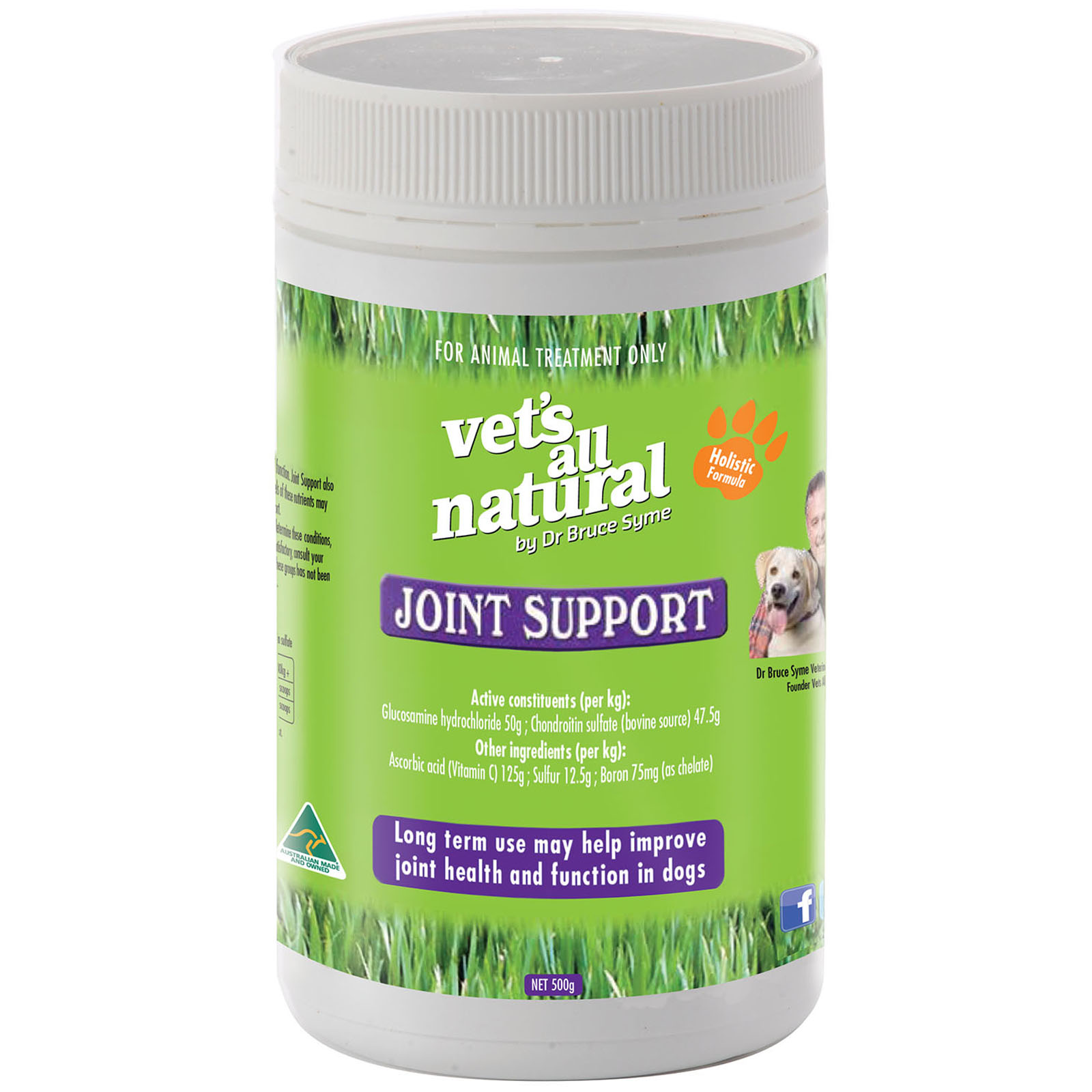 Vets All Natural Joint Support Powder with Boron & Calcium for Dogs image 2