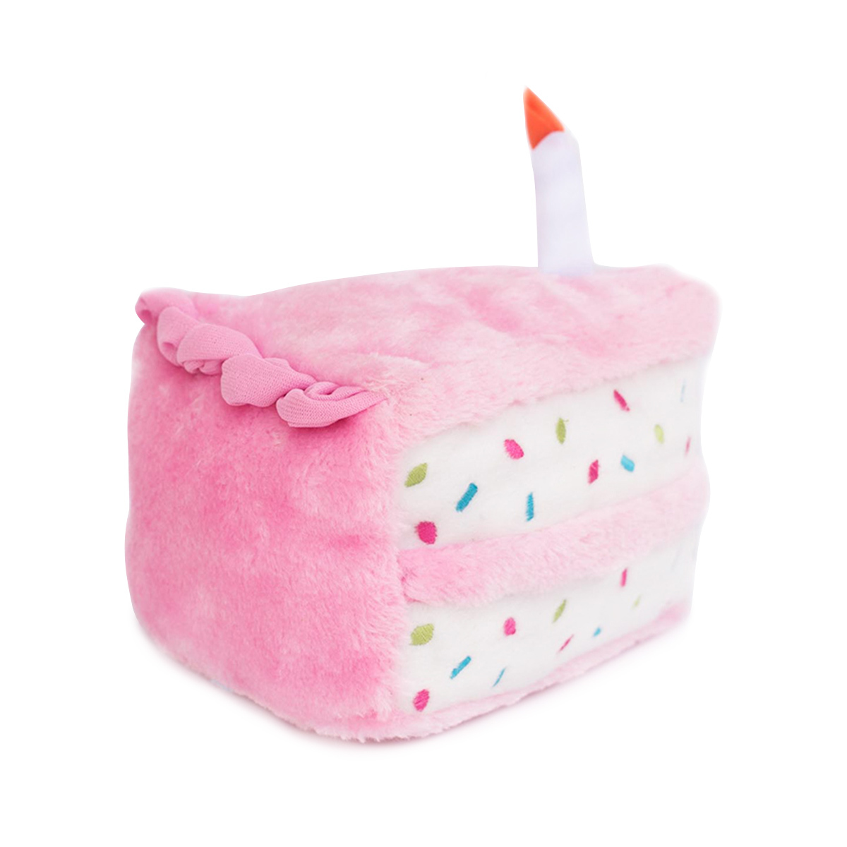 Zippy Paws Plush Birthday Cake with Blaster Squeaker Dog Toy image 2