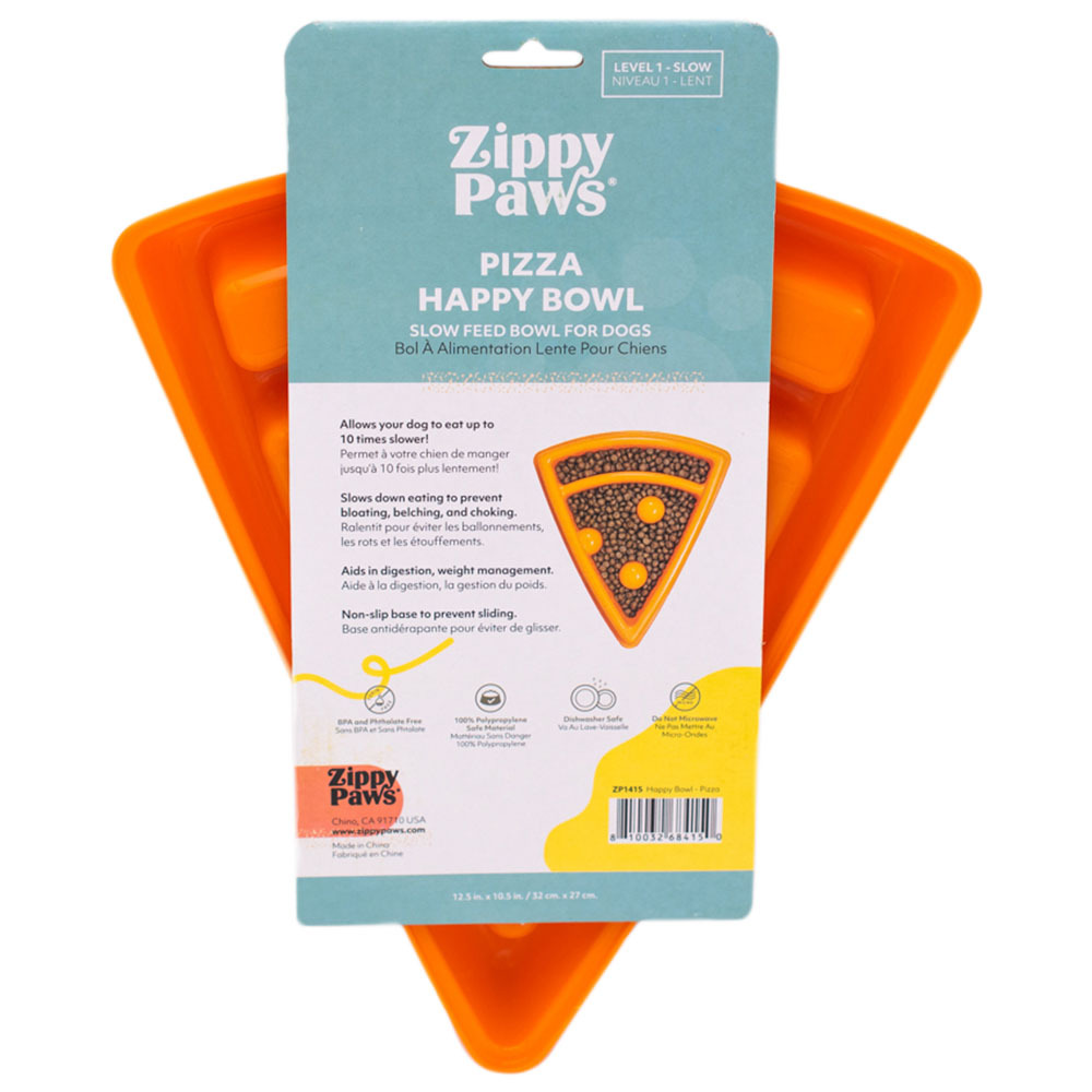 Zippy Paws Happy Bowl Interactive Slow Food Dog Bowl - Pizza image 2