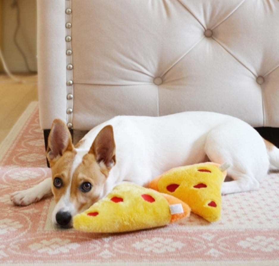 Zippy Paws Squeakie Emojiz Dog Toy - Pizza Slice image 2