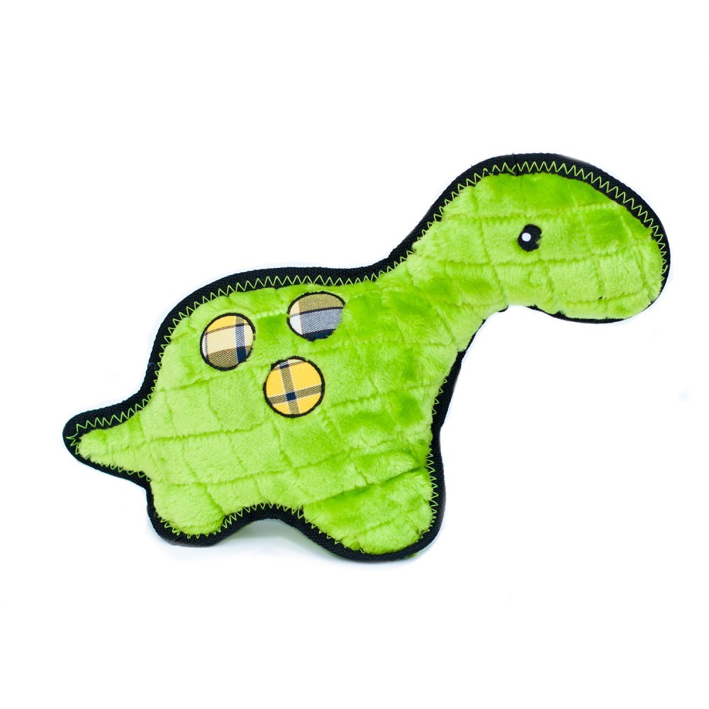 Zippy Paws Grunterz Plush Z-Stitch Dog Toy - Donny Dinosaur image 2