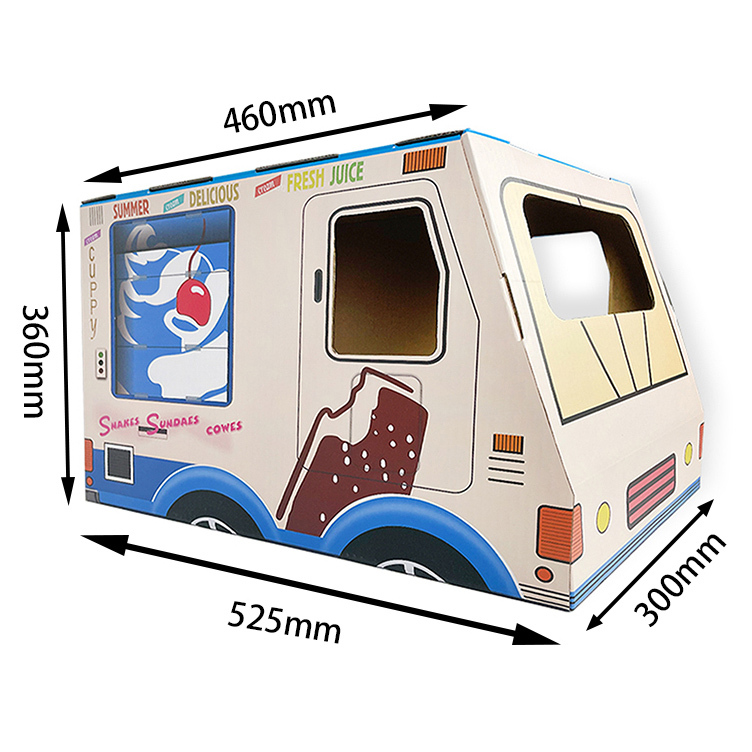 Zodiac Cardboard Cat Scratcher & Lounger - Blue Ice Cream Van image 2