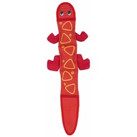 Fire Biterz Tough Squeaker Dog Toy by Outward Hound - 2 Squeaker Lizard Red image 2