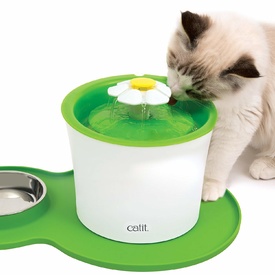 Catit Flower Fountain Placemat with Stanless Steel Bowl - Green image 2
