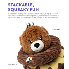 Charming Pet Ringamals Plush Puzzle Dog Toy - Honey Bear image 2