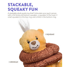 Charming Pet Ringamals Plush Puzzle Dog Toy - Bear image 2