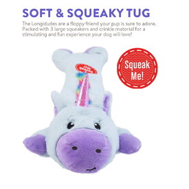 Charming Pet Longidudes Extra Long 75cm Plush Squeaker Dog Toy - Unicorn image 2