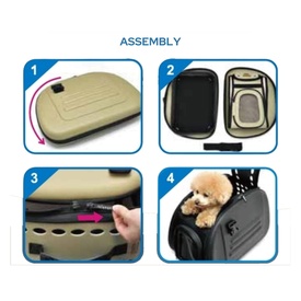 IBIYAYA Classic Foldable Pet Carrier with Multiple Access Points - Beige image 2