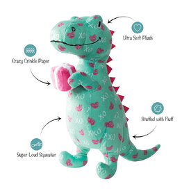 Fringe Studio Plush Squeaker Valentine's Day Dog Toy - XO Rex image 2