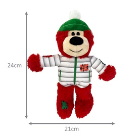 KONG Christmas Holiday Wild Knots Bear - Snuggle Plush Dog Toy - Sm/Med x 3 Pack image 2